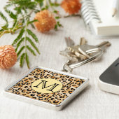Monogram Leopardパーソナライズされた印刷パターン。 キーホルダー (側面)
