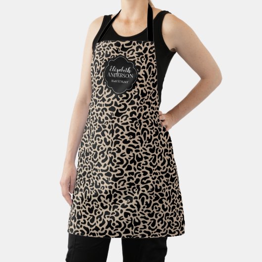 Monogram Leopard Pattern Hair Salon Apron エプロン (インサイチュ)