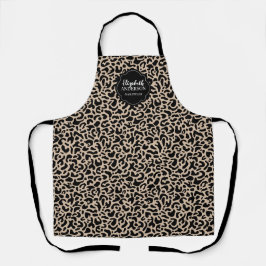 Monogram Leopard Pattern Hair Salon Apron エプロン