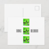 Monogram Letter A Name お洒落 Thank You ポストカード (正面/裏面)