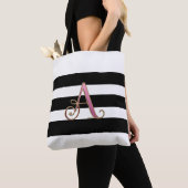 Monogram Letter A Shopping reusable tote bag トートバッグ (クローズアップ)