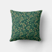 Monogram Letter Christmas Greenery Throw Pillow クッション (裏面)