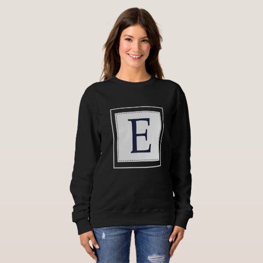 Monogram Letter E Alphabet E Initial Navy Blue   スウェットシャツ (正面フル)