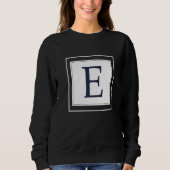 Monogram Letter E Alphabet E Initial Navy Blue   スウェットシャツ (正面)
