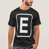 Monogram Letter E Initial Alphabet Monogrammed Wom Tシャツ (正面)