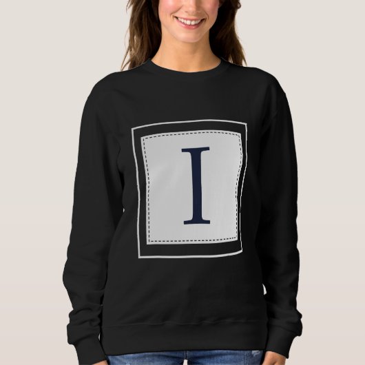 Monogram Letter I Alphabet I Initial Navy Blue スウェットシャツ (正面)