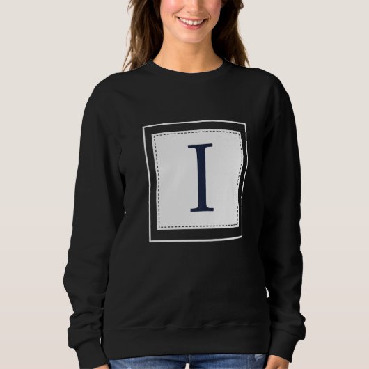 Monogram Letter I Alphabet I Initial Navy Blue   スウェットシャツ (正面)