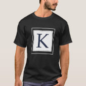 Monogram Letter K Alphabet K Initial Navy Blue   Tシャツ (正面)