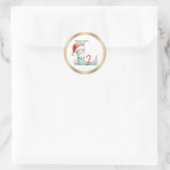 Monogram letter L, Santa hat Christmas  Sticker ラウンドシール (バッグ)