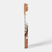 Monogram Letter M Rose Gold ✨ Glitter Luxe Chic iPhoneケース (左側面)