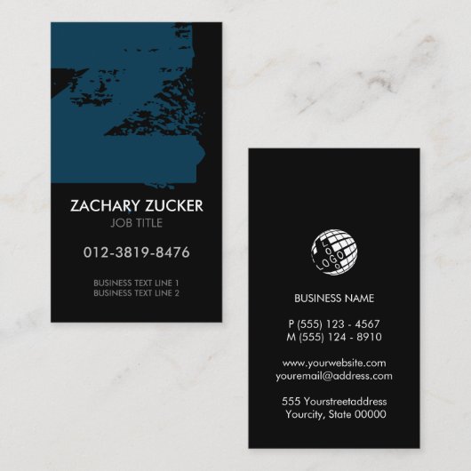 Monogram Letter Z Business Card 名刺 (正面/裏面)