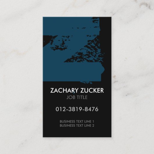 Monogram Letter Z Business Card 名刺 (正面)