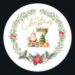 Monogram letterZ, Christmasリースw/サンタクロース ラウンドシール<br><div class="desc">この魅力的クリスマスステッカーは、クリスマスリース内にイニシャルアルファベットを持つサンタクロースの楽しいイラストレーションを特徴とし、ホリデーシーズンの本質を捉えている。このデザインは、フェスティバルの要素に囲まれた、ふわふわの白い髭と暖かいスマイルを備えた象徴的な赤いスーツでサンタを展示している。このシールはフェスティバルのクリスマスラベルで飾られ、友人や家族のための完璧な挨拶として機能する。</div>