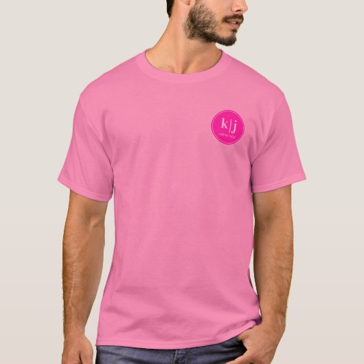 Monogram Logo Makeup Artist Business Pink Tシャツ (正面)