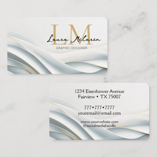 Monogram Logo Name Professional Branding 名刺 (正面/裏面)