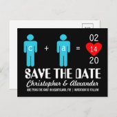 Monogram Love Couleが日付カードを保存 案内ポストカード (正面/裏面)