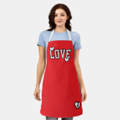Monogram Love Modern Minimalist and Trendy エプロン (着用した状態)