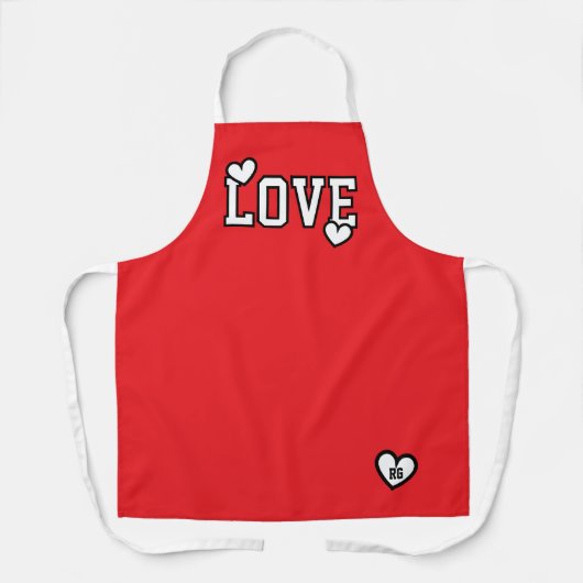 Monogram Love Modern Minimalist and Trendy エプロン (正面)