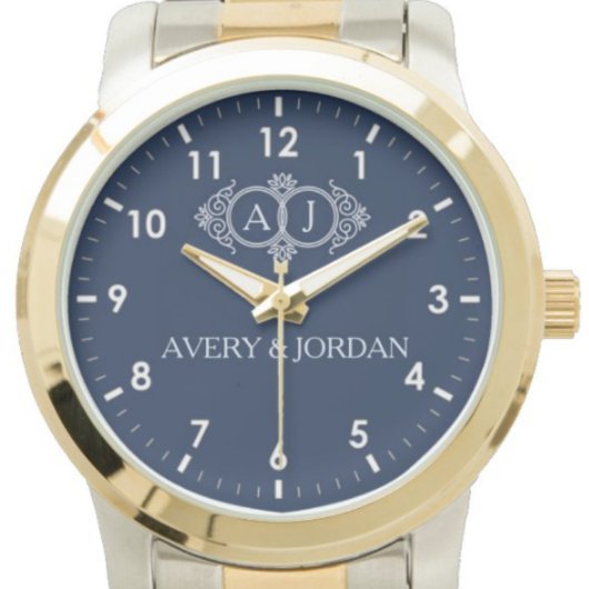 Monogram lovers bride and groom wedding gift  腕時計