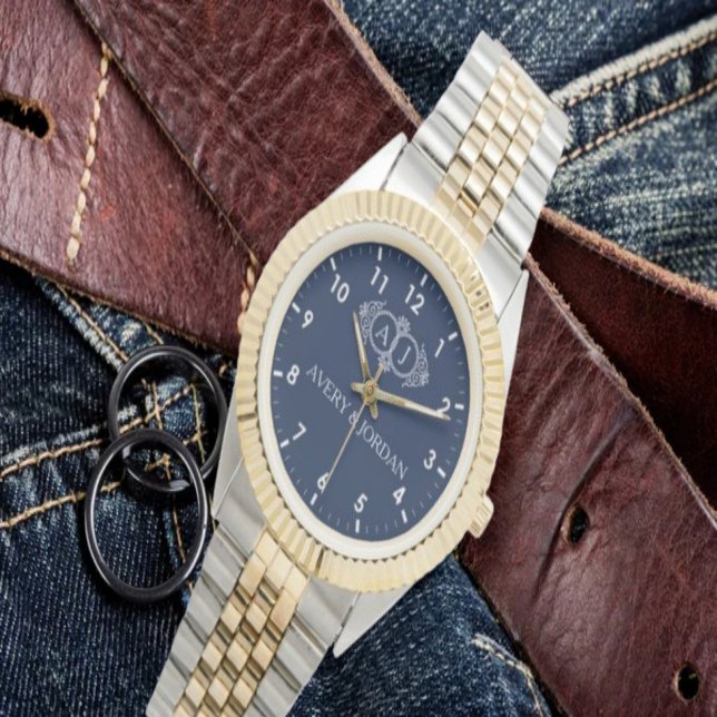 Monogram lovers bride and groom wedding gift  腕時計 (クリエイターアップロード済み)