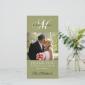 Monogram M結婚's Thank You Photo Cards Green サンキューカード (スタンド正面)