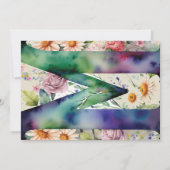 Monogram M Colorful Watercolor Flowers Birthday 招待状 (裏面)