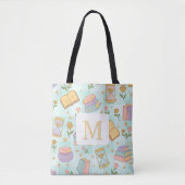 Monogram Magic Books Tote Bag Girly Mint Green トートバッグ (正面)