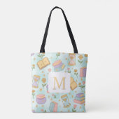 Monogram Magic Books Tote Bag Girly Mint Green トートバッグ (裏面)