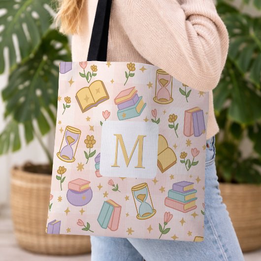 Monogram Magic Books Tote Bag Girly Pink クロスボディバッグ