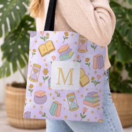 Monogram Magic Books Tote Bag Girly Purple トートバッグ