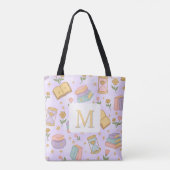 Monogram Magic Books Tote Bag Girly Purple トートバッグ (裏面)