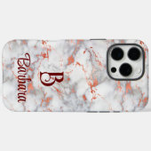 Monogram Marble Rose Gold  Case-Mate iPhone Case Case-Mate iPhoneケース (裏面 (横))