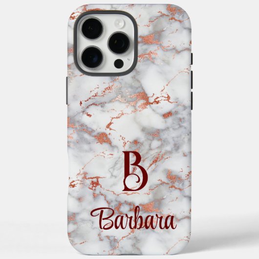 Monogram Marble Rose Gold  Case-Mate iPhone Case iPhoneケース (裏面)