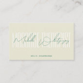 Monogram MASSAGE THERAPIST modern script 名刺 (正面)