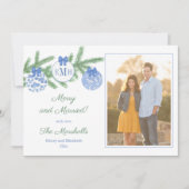 Monogram Merry Christmasメリーの写真と結婚したMonogram Merry  シーズンカード (正面)