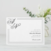 Monogram Minimal Classic Wedding Save the Date 招待状 (スタンド正面)