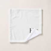 Monogram Minimal Elegant Ivory Chic Stylish Simple バスタオルセット (ウォッシュタオル)