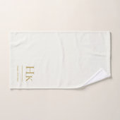 Monogram Minimal Elegant Ivory Gold Stylish Simple バスタオルセット (ハンドタオル)