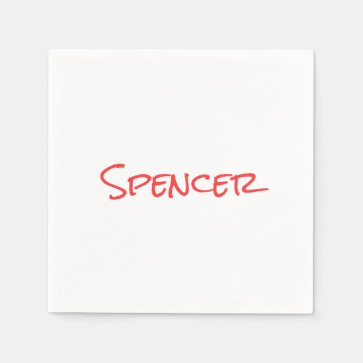 Monogram minimalist custom name  スタンダードカクテルナプキン (正面)