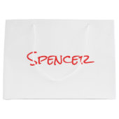 Monogram minimalist custom name  ラージペーパーバッグ (正面)