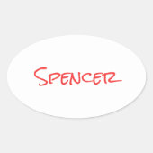 Monogram minimalist custom name  楕円形シール (正面)