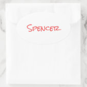 Monogram minimalist custom name  楕円形シール (バッグ)