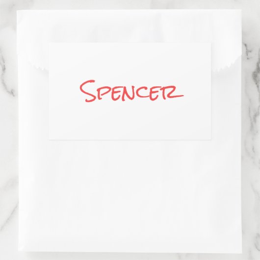 Monogram minimalist custom name  長方形シール (バッグ)