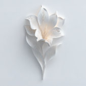 Monogram Minimalist Floral White Blue スクエア名刺