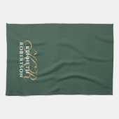  Monogram Minimalist Green Gold White Stylish Men  キッチンタオル (横)