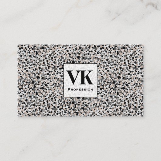 Monogram Minimalist Grey Black Beige Texture. 名刺 (正面)