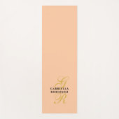 Monogram Minimalist Peach Gold Black Stylish Chic ヨガマット (正面)