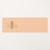 Monogram Minimalist Peach Gold Black Stylish Chic ヨガマット (正面(横))