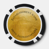 Monogram minimalist simplen custom black faux gold ポーカーチップ (裏面)