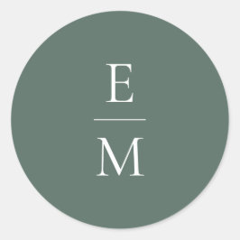 Monogram Minimalistic Wedding Sticker ラウンドシール